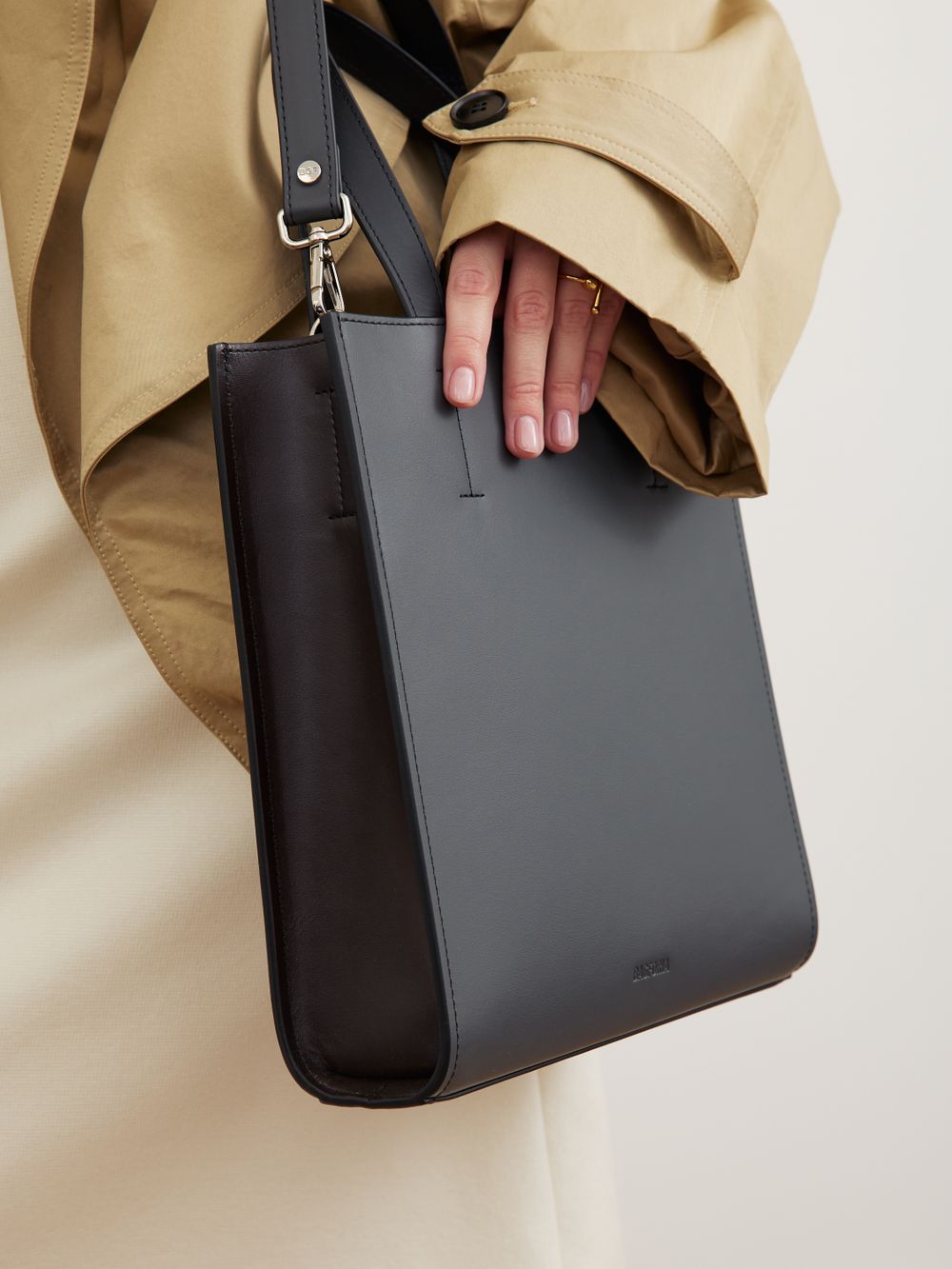 ШОППЕР МАЛЕНЬКИЙ ЧЕРНЫЙ|ГРАФИТ|Т.КОРИЧНЕВЫЙ