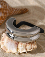 Резинка для волос металлическое полукольцо «DOUBLE HAIR CUFF», золото/серебро