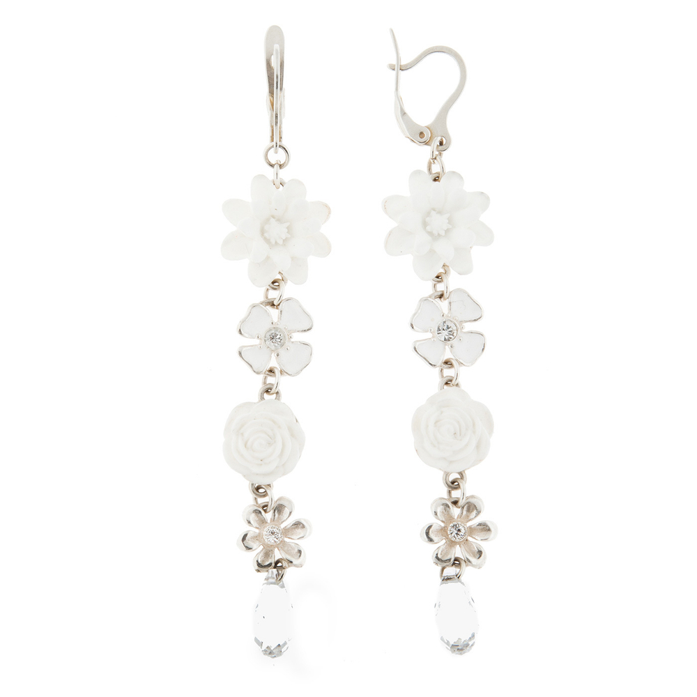 "Альпинтона" серьги в серебряном покрытии из коллекции "Бурунди" от Jenavi с английским замком