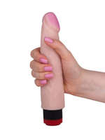 Вибромассажер со встроенным пультом - 22,2 см. (Цвет: телесный)