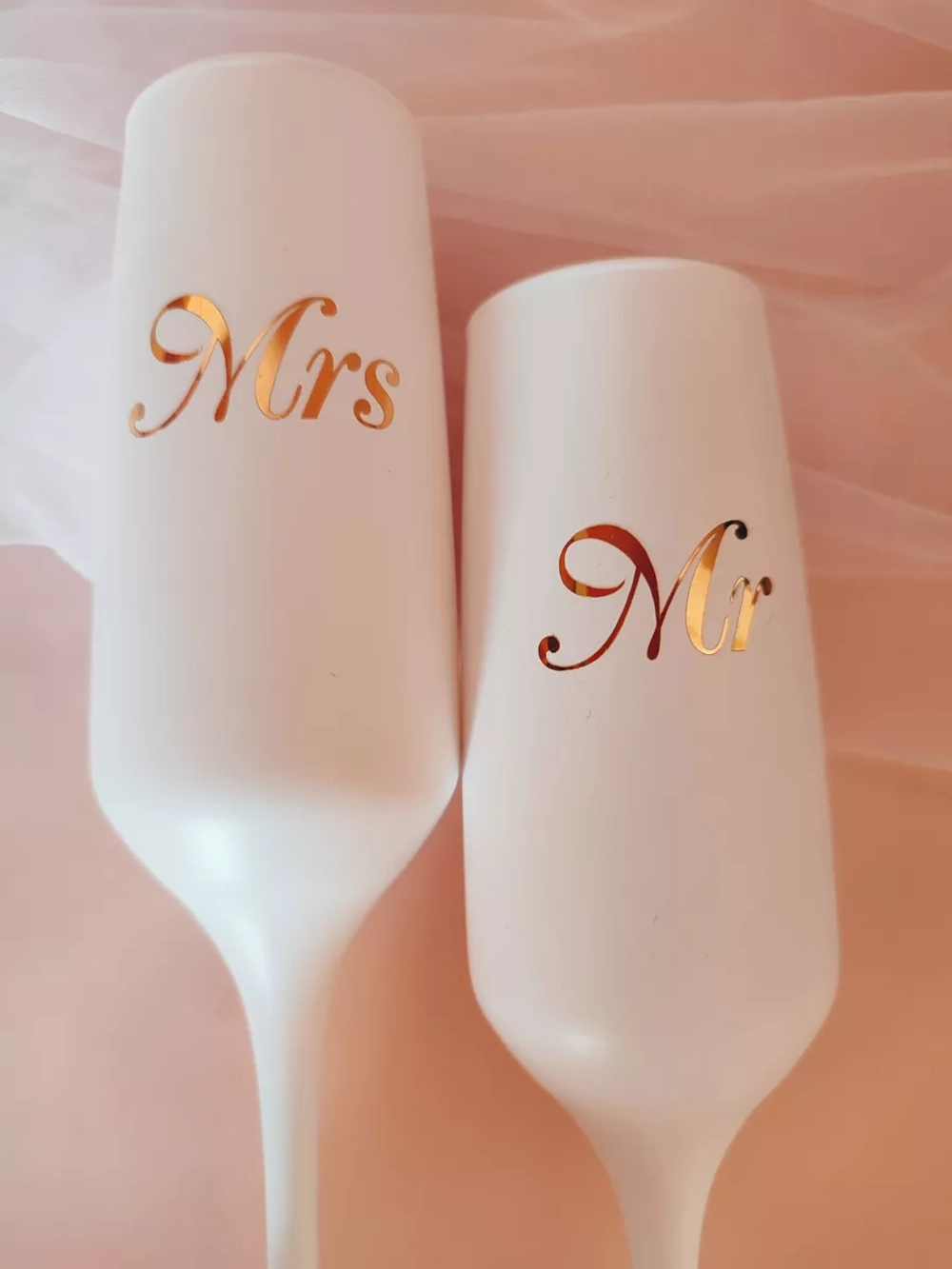 Свадебные бокалы  для молодоженов Mr. Mrs.