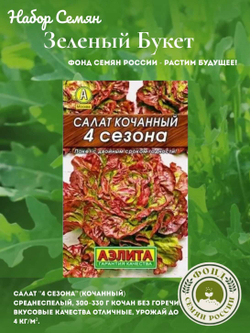 Набор зелени, Зеленый Букет, семена из 10 сортов, 10 пакетов