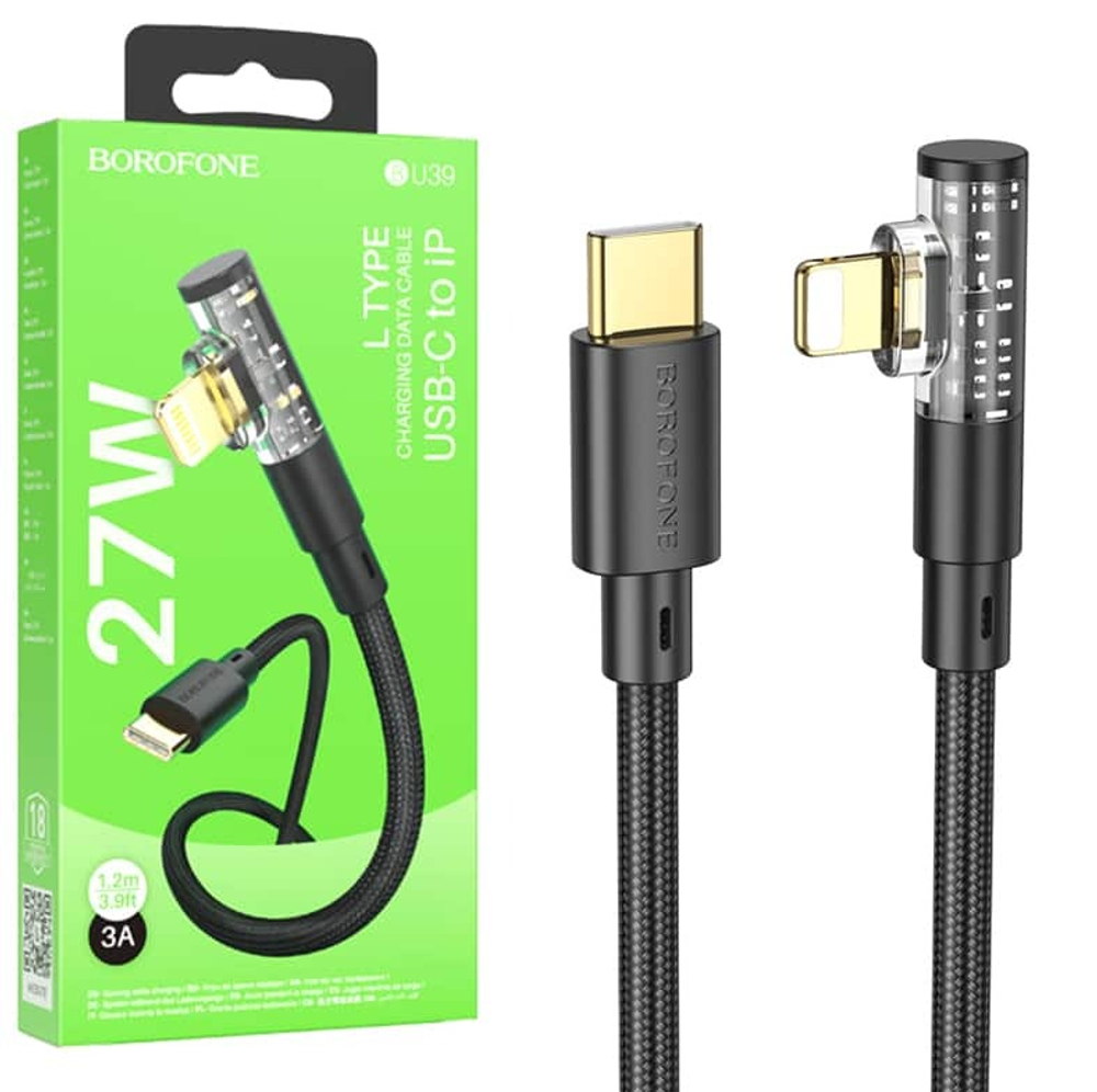 Кабель Lightning -TypeC BOROFONE BU39 PD 27W (черный) 1м