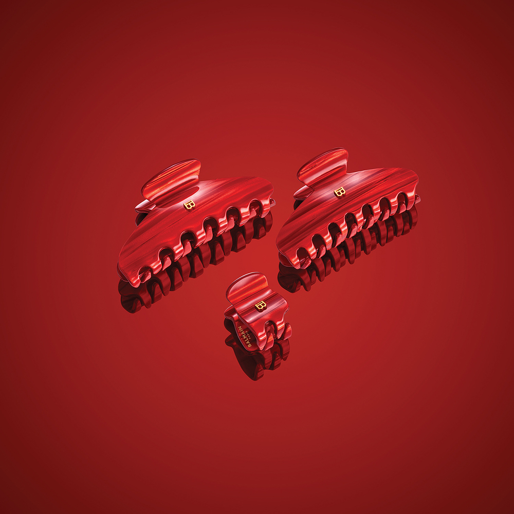 Balmain Hair Couture Заколка-краб Страстный Алый размер М PINCE A CHEVEUX MEDIUM