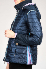Куртка жен DIEGO M 606 синяя сиреневым двусторонняя