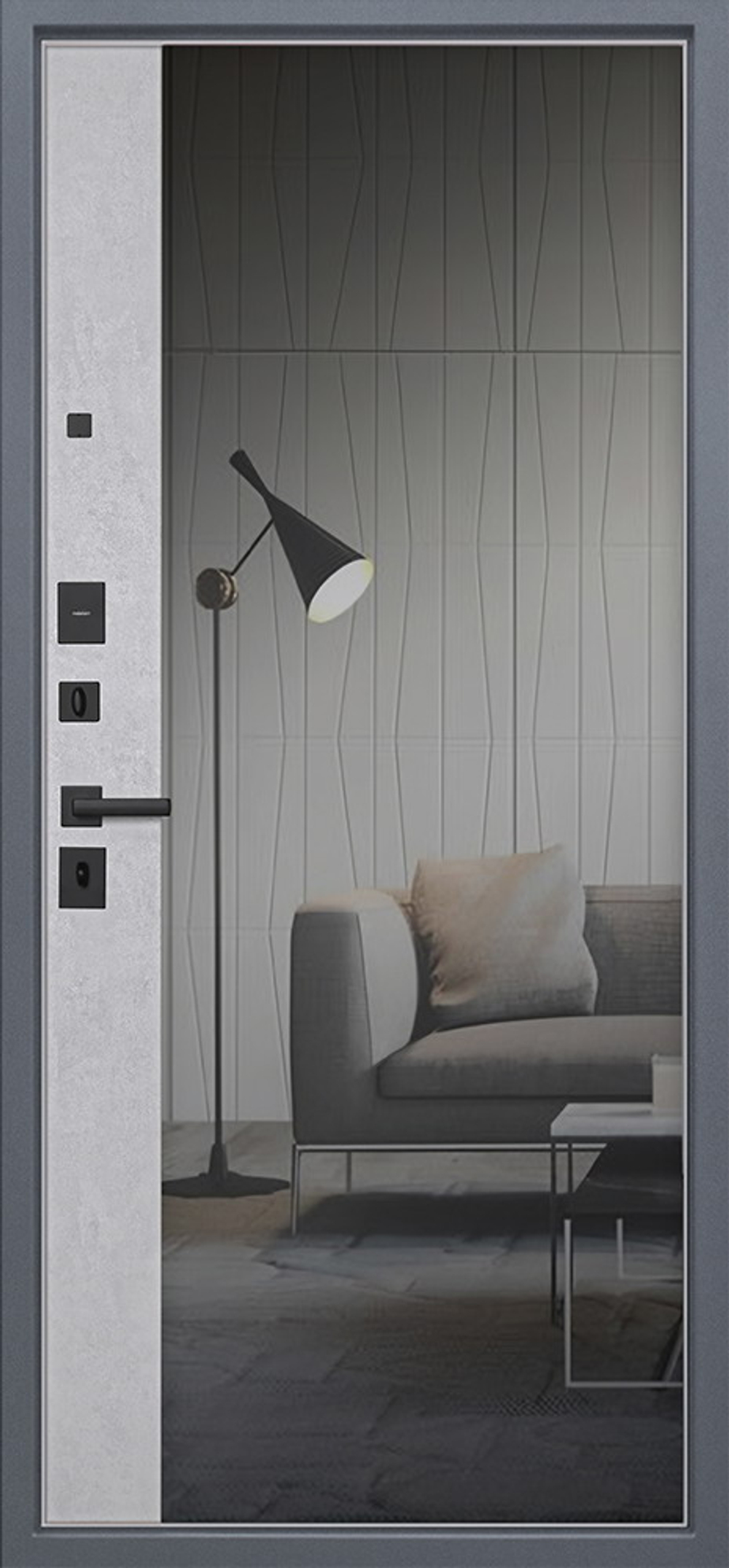 Стальная дверь  "Беркут" с зеркалом