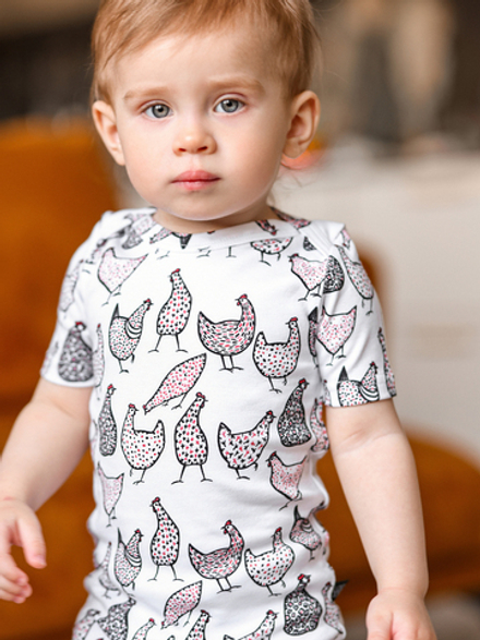 Боди с коротким рукавом LooJoo Курочки