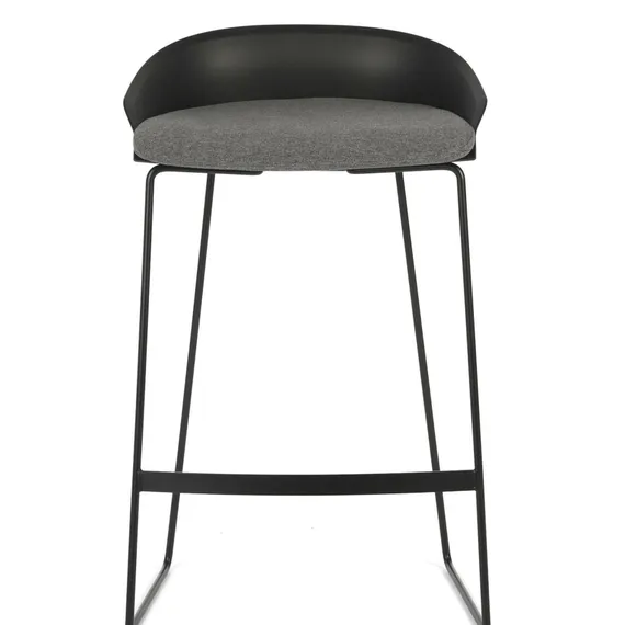 Барный стул Wally 76 см, черный с серым сиденьем
