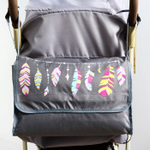 4300996 Сумка-органайзер для коляски и санок "Перья", цвет серый