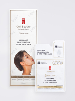 Cell Beauty 2-этапная омолаживающая маска-Cellcare Rejuvenation 2 Step Mask Premium,Крем с церамидами (2 мл) + Тканевая маска (30 мл)
