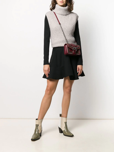 MINI LOVE BAG MIX STUDS - burgundy