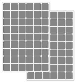 Серые виниловые наклейки для маркировки Policomprint М2, 20х20 мм.