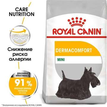 Корм для собак, Royal Canin Mini Dermacomfort, при раздражениях и зуде, связанных с чувствительностью кожи