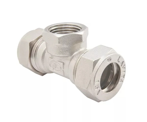 Тройник 20А*3/4*20А вн. Никель