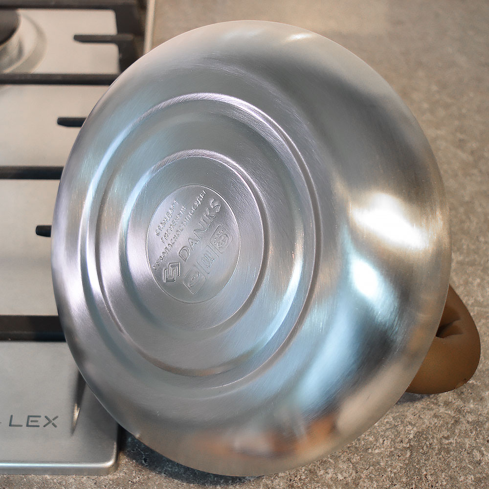 Чайник 3л нерж со свистком, матовый, индукция, цвет коричневый, "Daniks" Emerald DSC-8804