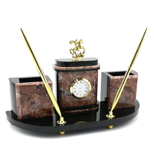 Письменный прибор из креноида "Георгий Победоносец" 300*95*210мм