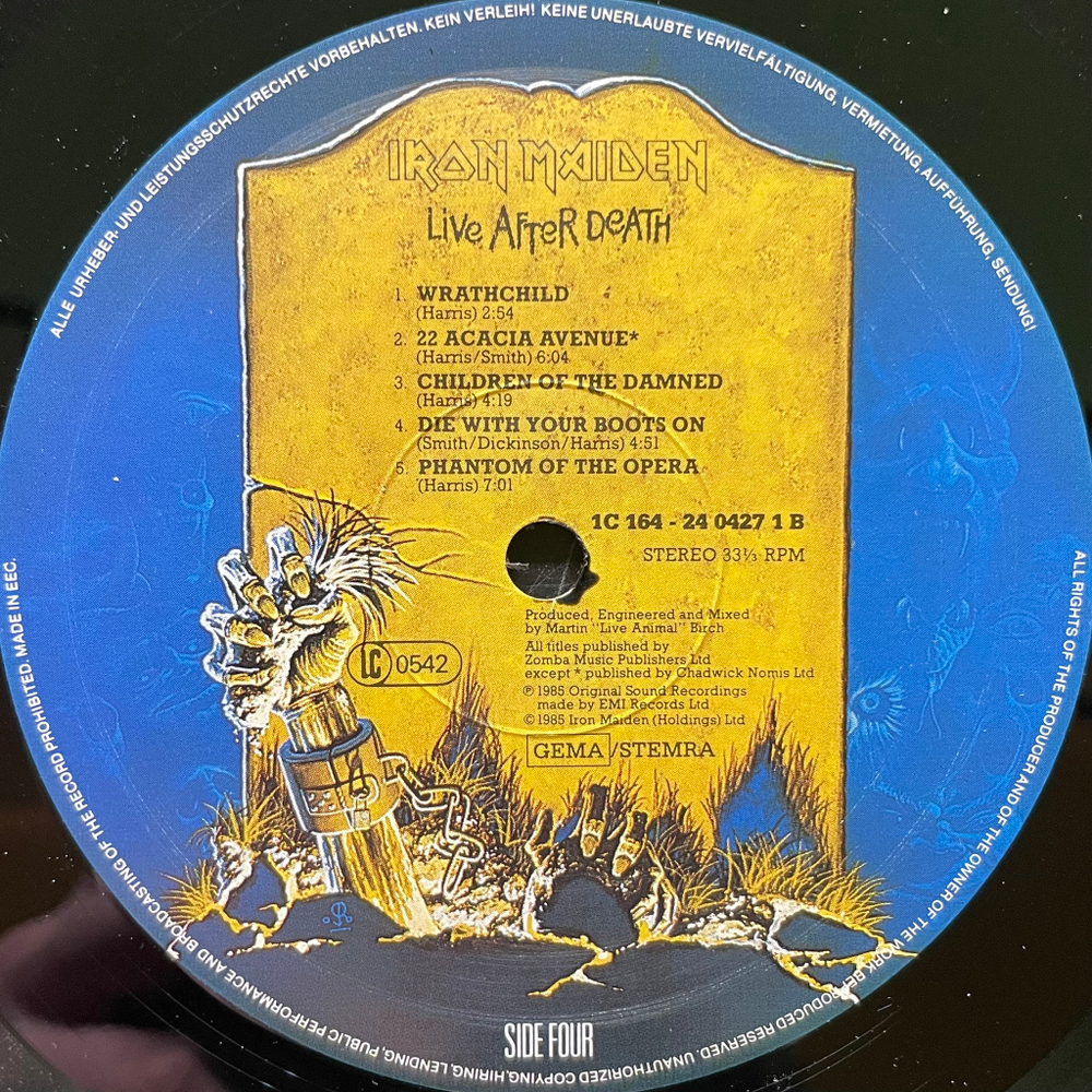 Iron Maiden ‎– Live After Death 2LP (Европа 1985г.)