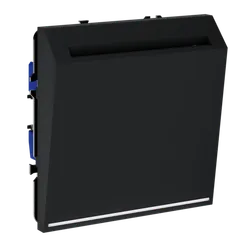 Выключатель встраиваемый VOLTUM S70 карточный 16А, (черный матовый) vls010708