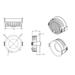 Светильник встраиваемый CRATER,  10W,  896Lm,  3000K,  D82хH40мм,  IP44,  белый