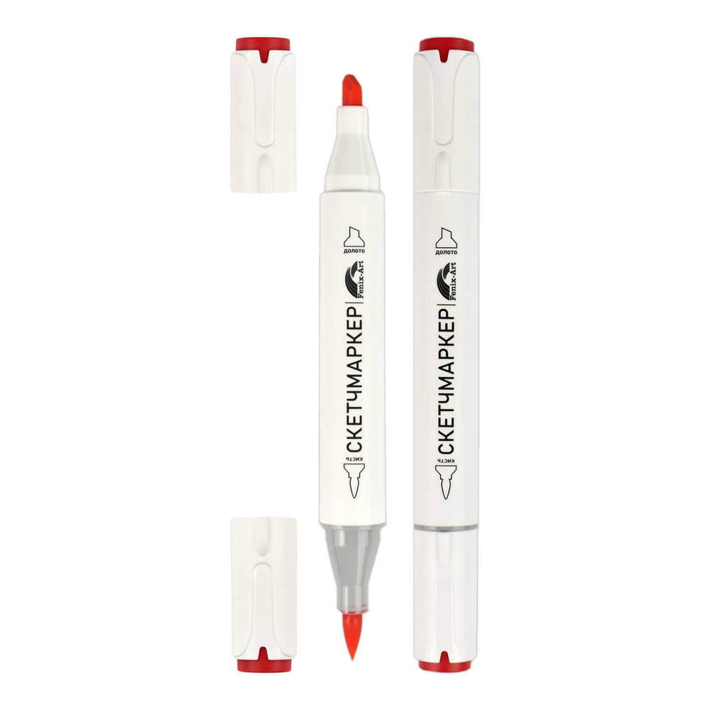 Набор скетчмаркеров двусторонних арт. 65496 / 1 МОРЕ (24 цв., размер бокса: 12х16,5х8,5 см, цвет корпуса: белый, материал: полипропилен, полиэстер "Фетр", нейлон, состав чернил: на спиртовой основе, толщина наконечников: "долото" - 6,2 мм, "кисть" -