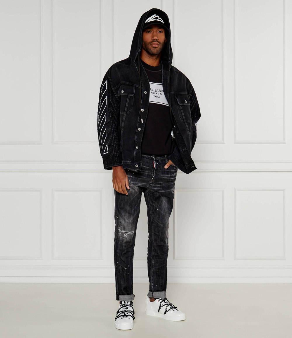 Джинсовая куртка DIAG BORO OFF-WHITE - черный(OMYE095F 24DEN001)