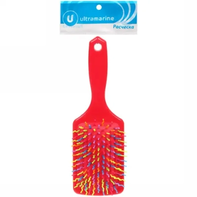 Расческа массажная «Avrora Beauty», прямоугольная, цвет микс, разноцветные зубчики, 23,5см●
