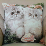 Декоративный гобеленовый чехол для интерьерной подушки Персидские котята ЮП 47х47