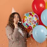 Шар (18''/46 см) Круг, С Днем Рождения (воздушные шары), 1 шт. в уп.