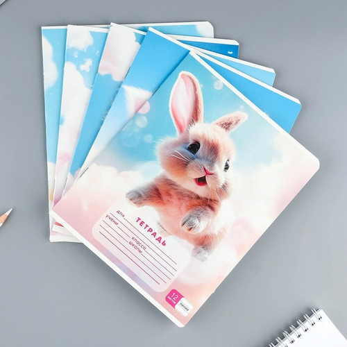 Тетрадь в линейку/клетку «Пушистики» А5, 12 л.