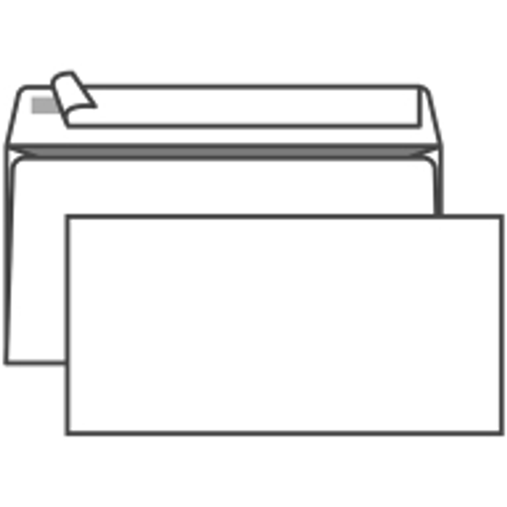 Конверт E65, OfficeSpace, 110*220мм, б/подсказа, б/окна, отр. лента, внутренняя запечатка