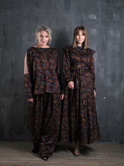 Платье с кушаком /янтарь