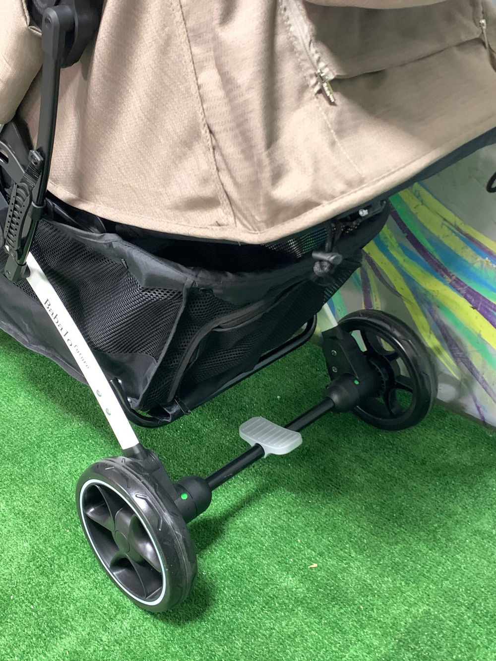 Коляска прогулочная Babalo 2022 Коричневый текстиль на белой раме с сумкой