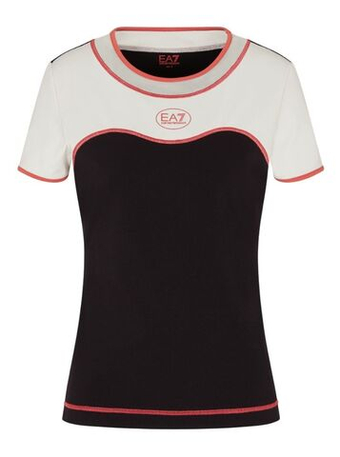 Женская теннисная футболка EA7 Tennis Pro Freestyle - black/vapor blue