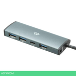USB-хаб Digma HUB-3U3.0С-UC-G серый