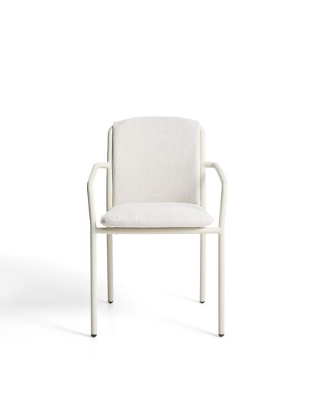 Уличный стул Linosa из бежевого алюминия с бежевой подушкой