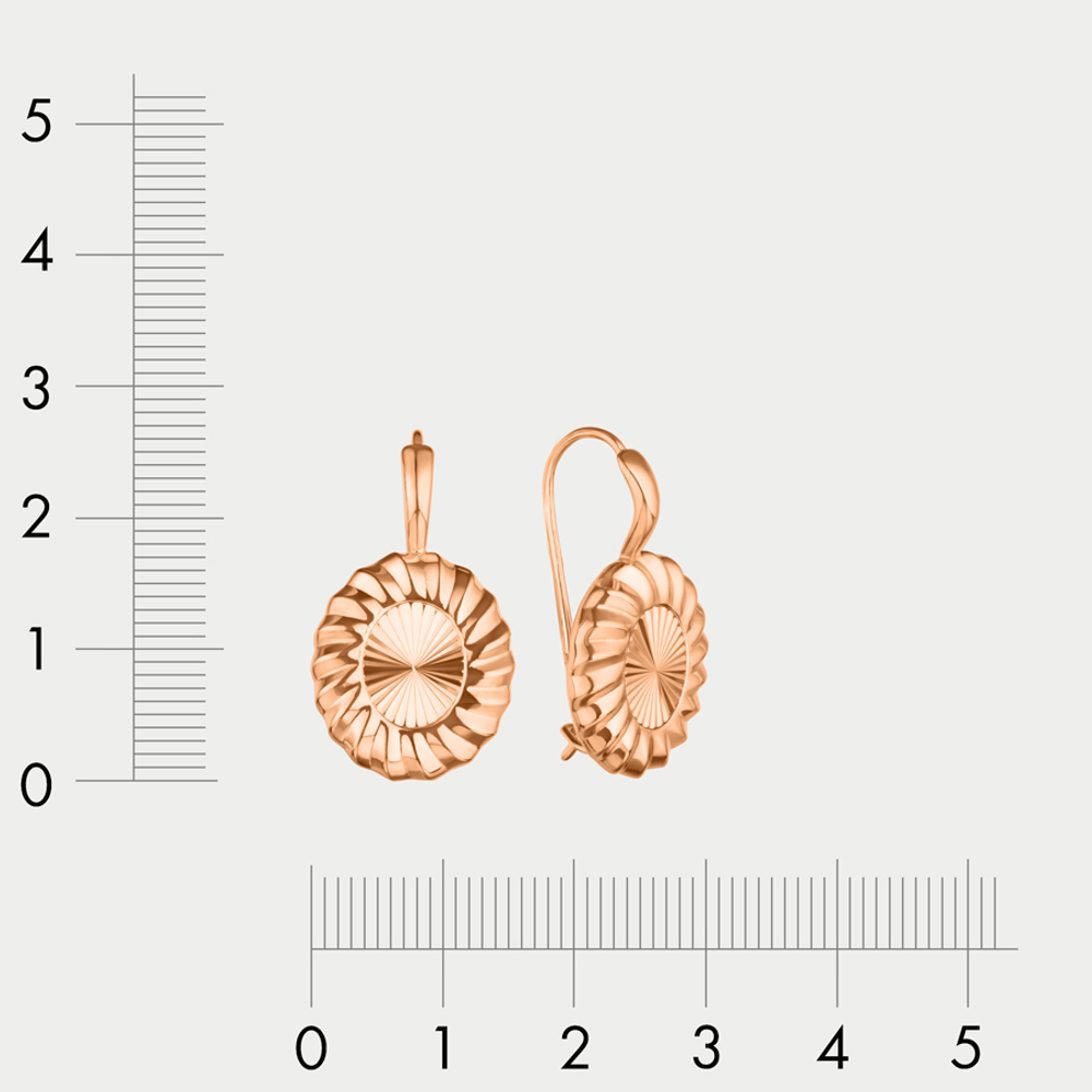 Серьги для женщин из розового золота 585 пробы без вставки (арт. Сд3862)