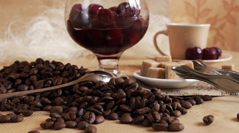 Кофе в зернах ароматизированный Santa Fe Пьяная вишня Арабика 1кг