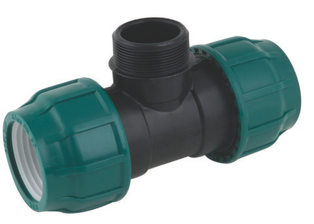 Тройник ПНД компрессионный с наружной резьбой 50х1 1/4"х50 POELSAN (Турция)