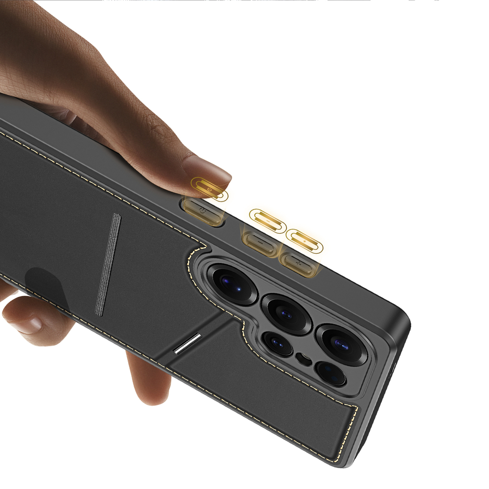 Чехол с поддержкой MagSafe и подставкой-картхолдером от Dux Ducis для Samsung Galaxy S25 Ultra, серия Rafi II Mag Series