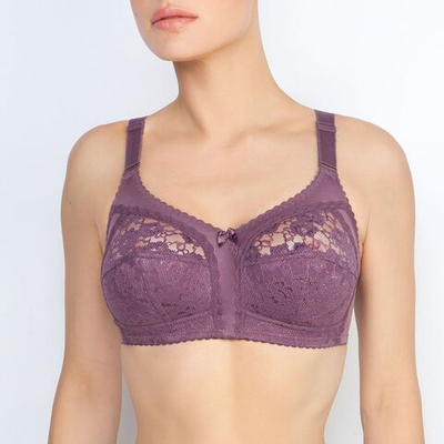 Бескаркасный бюстгальтер с мягкой кружевной чашкой (Размер: 90C) (Цвет: фиолетовый)