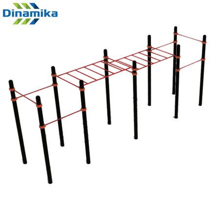 Рукоход классический двухуровневый и 6 турников круглый профиль D76