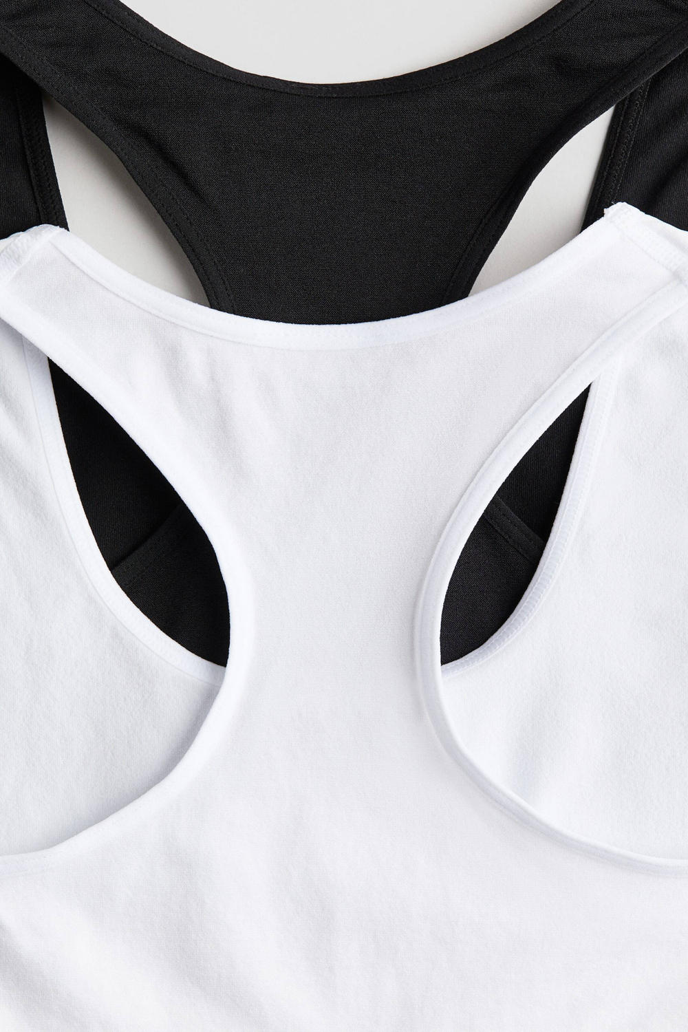 H&M Набор из двух бесшовных топов, черный/белый