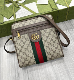 Мужская сумка Gucci Ophidia Messenger бежевого цвета через плечо