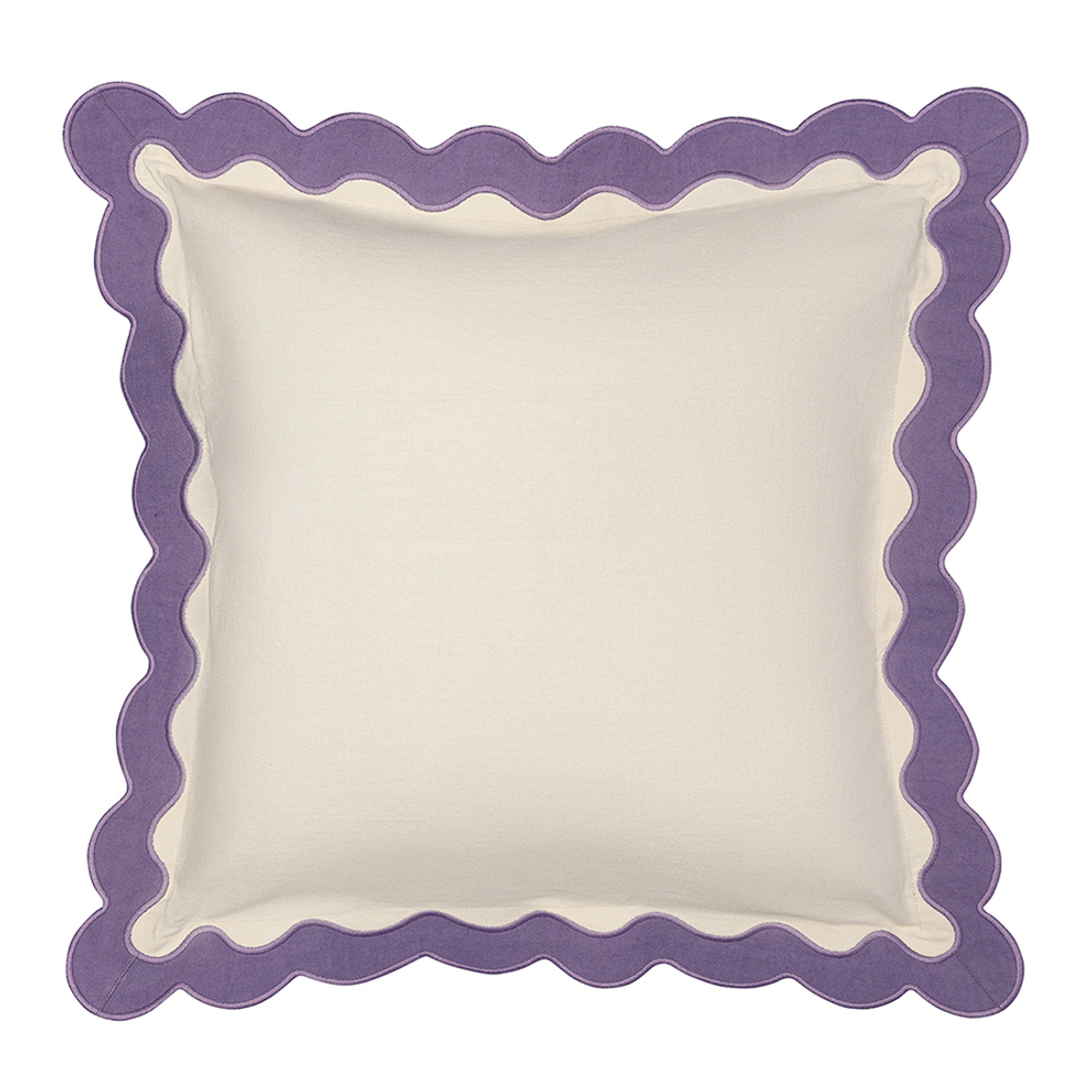 Чехол на подушку с контрастным кантом сиреневого цвета из коллекции trendy ruffles, 40х40 см