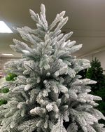 Заснеженная елка с гирляндой «Эльга» (Литая хвоя) 230 см / 2,3 м