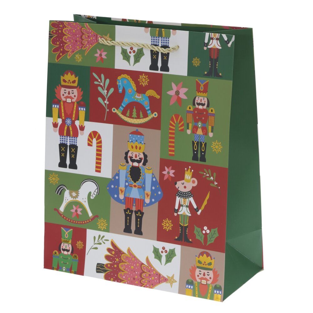 GAEM Пакет подарочный L (бумага 210г/м2, блок 12шт), L30 W12 H40 см, 4в.