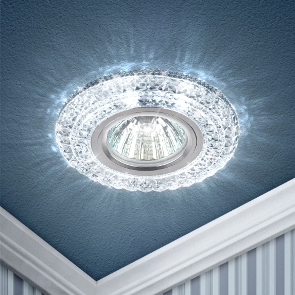 DK LD3 SL/WH Светильник ЭРА декор c белой светодиодной подсветкой, прозрачный | Встраиваемые LED светильники