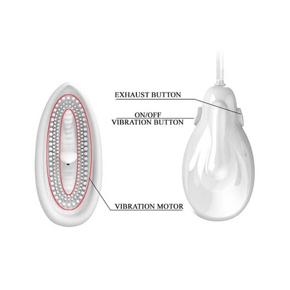 Белая помпа для клитора  10,4см с вибрацией Pretty Love Passionate Lover BI-014096-2-0702