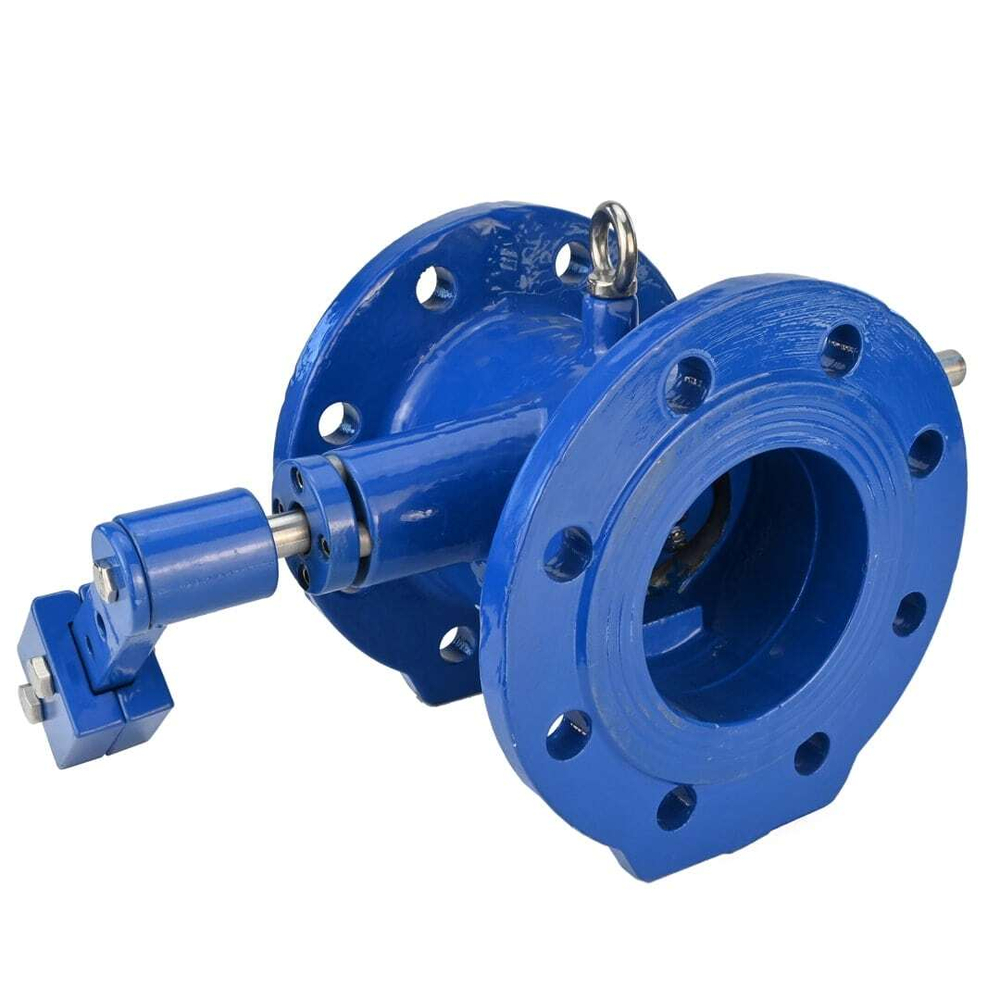 Swing check valve Elephant VCD1313E-F body material - cast iron GGG50, seal - EPDM, disc - cast iron GGG50, flanged, with swashplate and counterweight