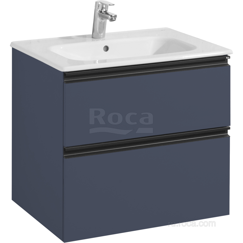 Тумба под раковину Roca Domi 60 2 ящика синий матовый ZRU9307867